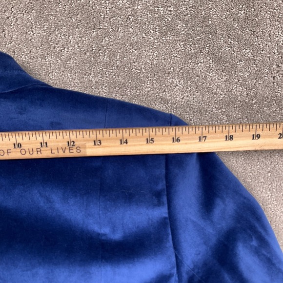 Talbots Blazer Women 14P Cobalt Blue Velvet Aberdeen Holiday Preppy Jacket NWT - Picture 9 of 11
